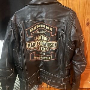 Harley-Davidson Black Leather Bomber Jacket